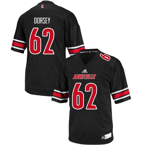 Men Louisville Cardinals #62 Derek Dorsey College Football Jerseys Sale-Black
